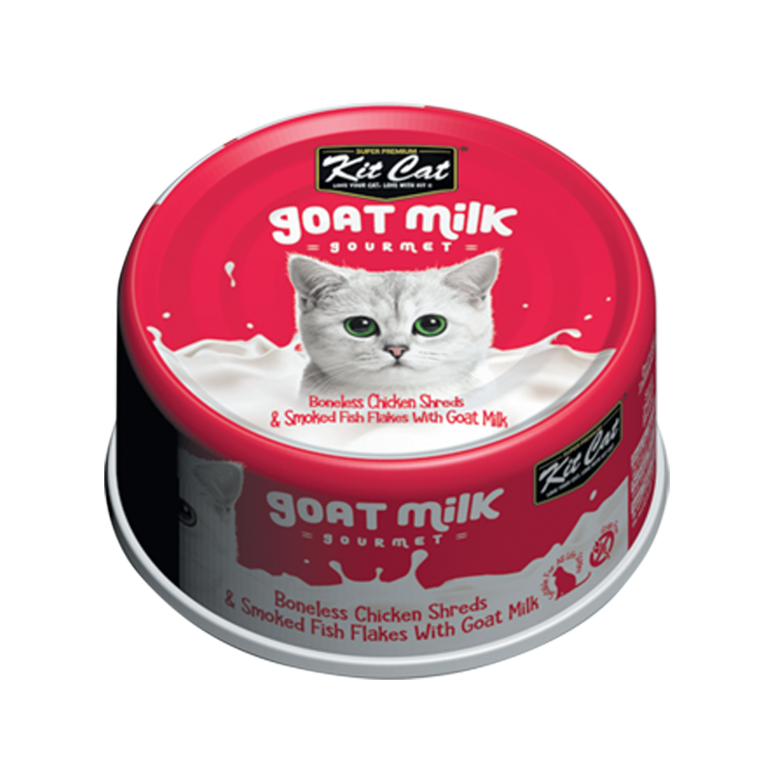 Kit Cat Boneless Chicken Shreds & Smoked Fish Flakes With Goat Milk