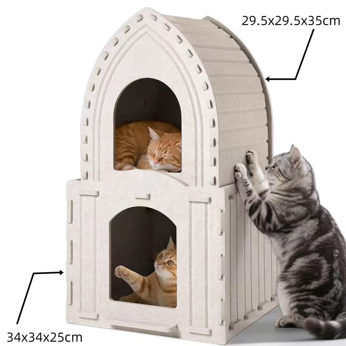 The Felt Fortress: Modular Castle Cat Den 毛毡宠物窝