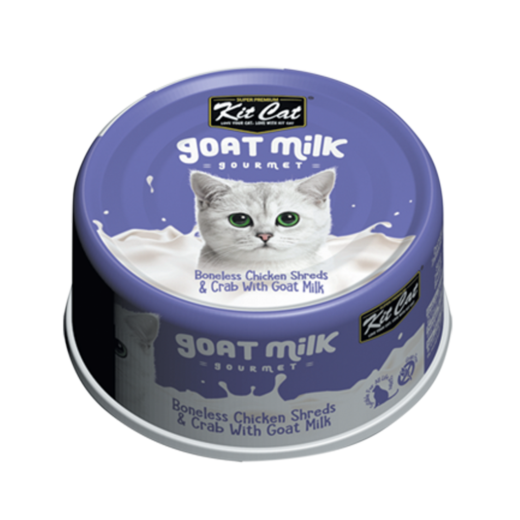 Kit Cat Boneless Chicken Shreds & Crab With Goat Milk