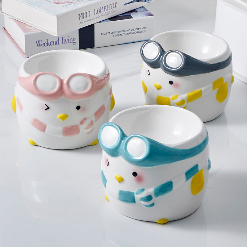 萌趣系列 飞行企鹅陶瓷宠物碗