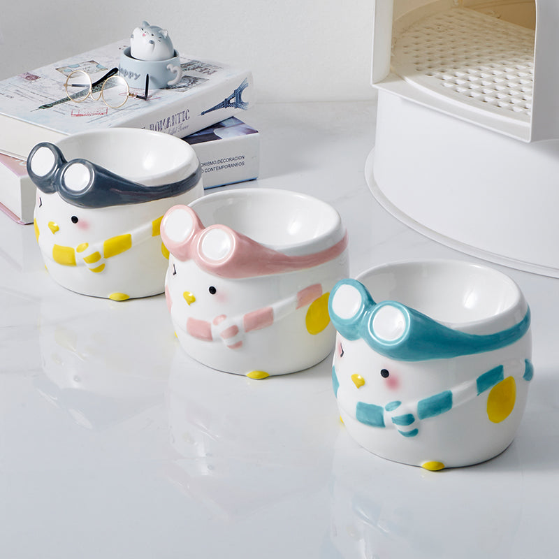 萌趣系列 飞行企鹅陶瓷宠物碗