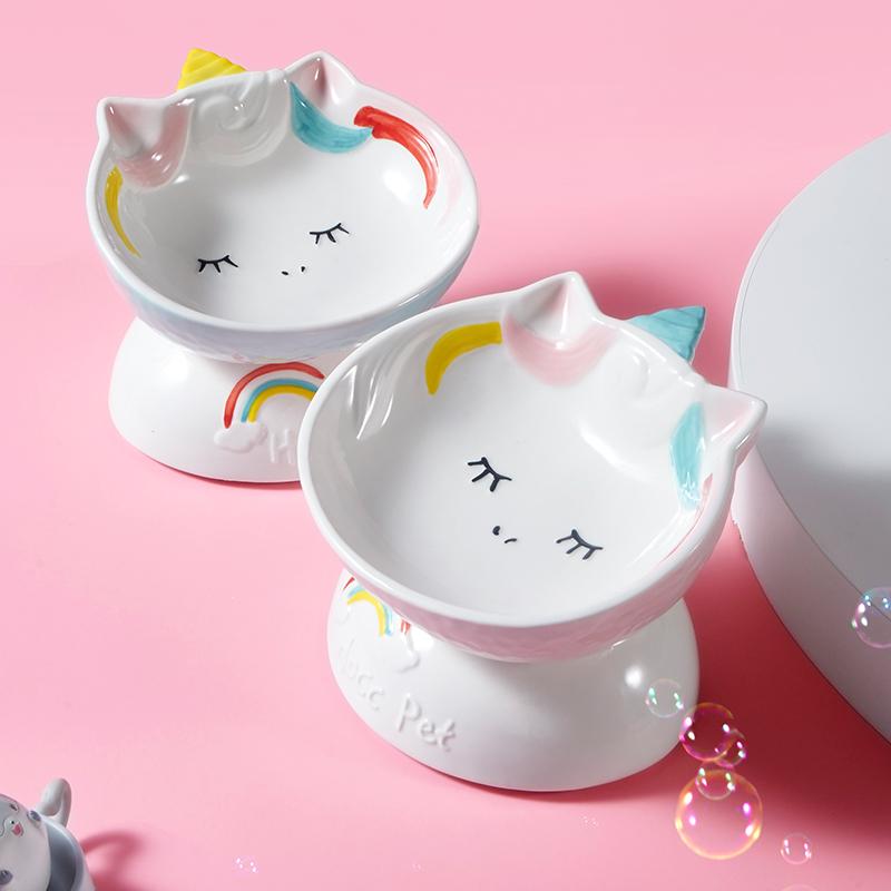 Hocc Unicorn Porcelain Pet Blow 独角兽猫咪宠物陶瓷碗