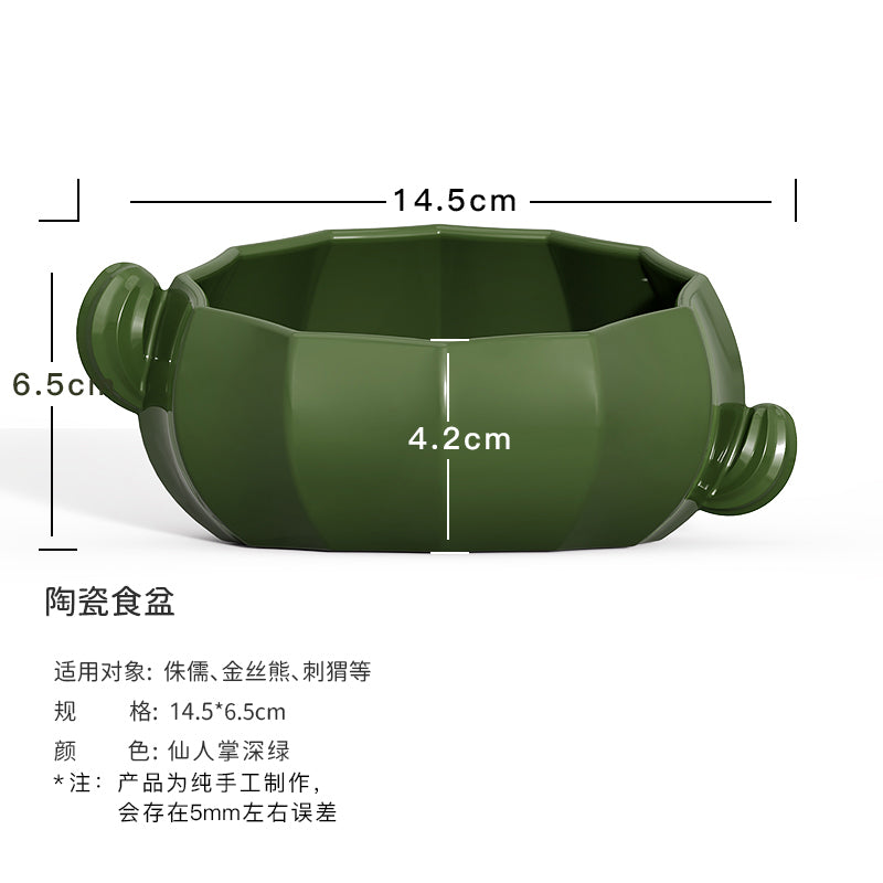 仙人掌陶瓷食盆