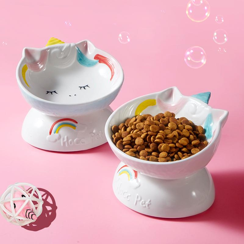Hocc Unicorn Porcelain Pet Blow 独角兽猫咪宠物陶瓷碗