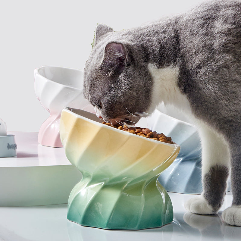 Hocc Candy Porcelain Pet Blow 马卡龙色糖果渐变陶瓷宠物平口碗汤碗