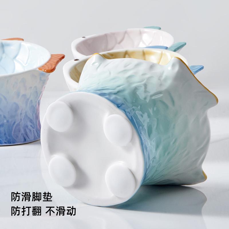 Hocc Gradient Fish Porcelain Pet Bowl 渐变鱼陶瓷碗