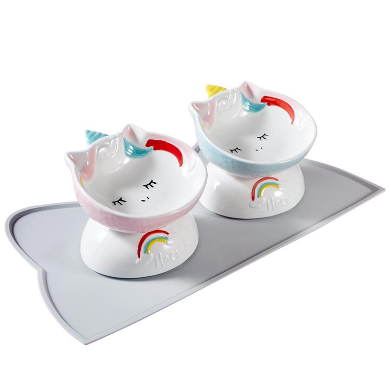 Hocc Unicorn Porcelain Pet Blow 独角兽猫咪宠物陶瓷碗