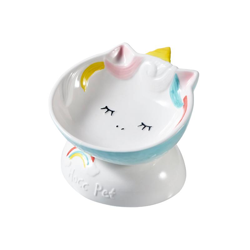 Hocc Unicorn Porcelain Pet Blow 独角兽猫咪宠物陶瓷碗