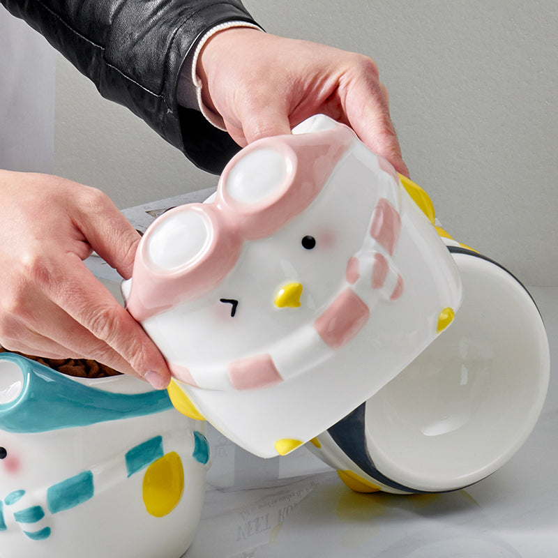 萌趣系列 飞行企鹅陶瓷宠物碗