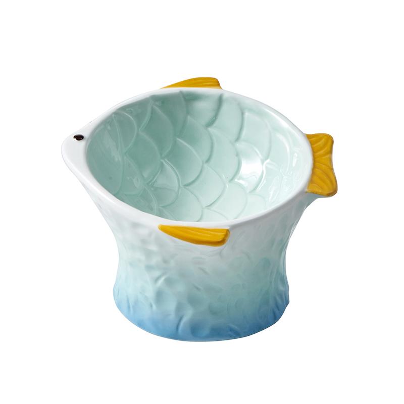 Hocc Gradient Fish Porcelain Pet Bowl 渐变鱼陶瓷碗