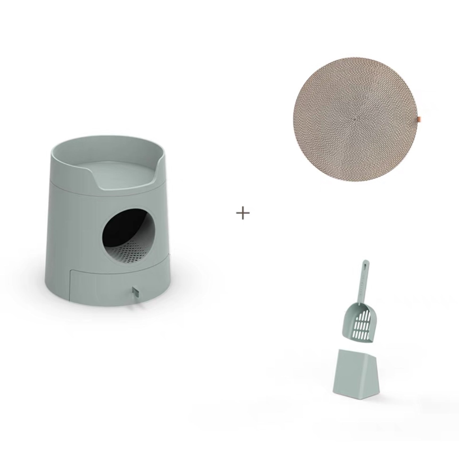 Mayitwill XL Castle 2 in 1 Front-Entry Cat Litter Box 米尾猫城堡猫砂盆套装