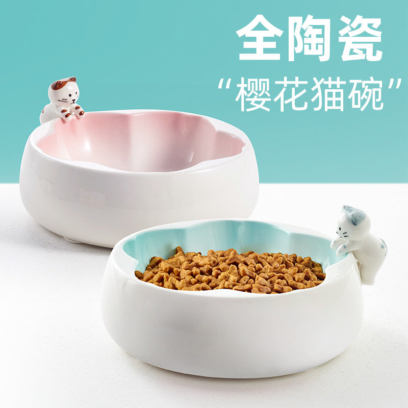 樱花陶瓷宠物碗