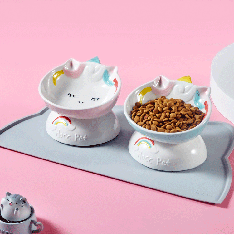 Hocc Unicorn Porcelain Pet Blow 独角兽猫咪宠物陶瓷碗