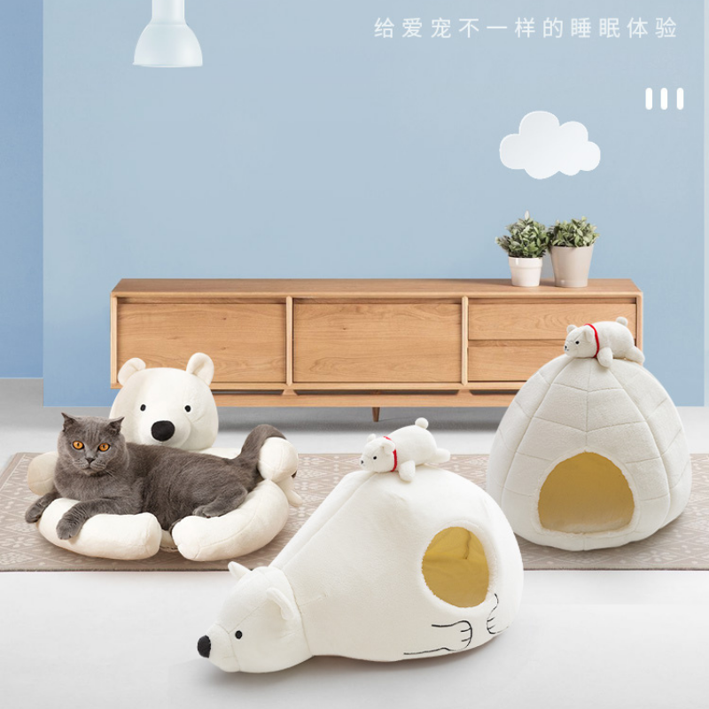 Fukufuku Sasa&Hi Five Huggy Bear Pet Bed 冰山系列-抱抱熊