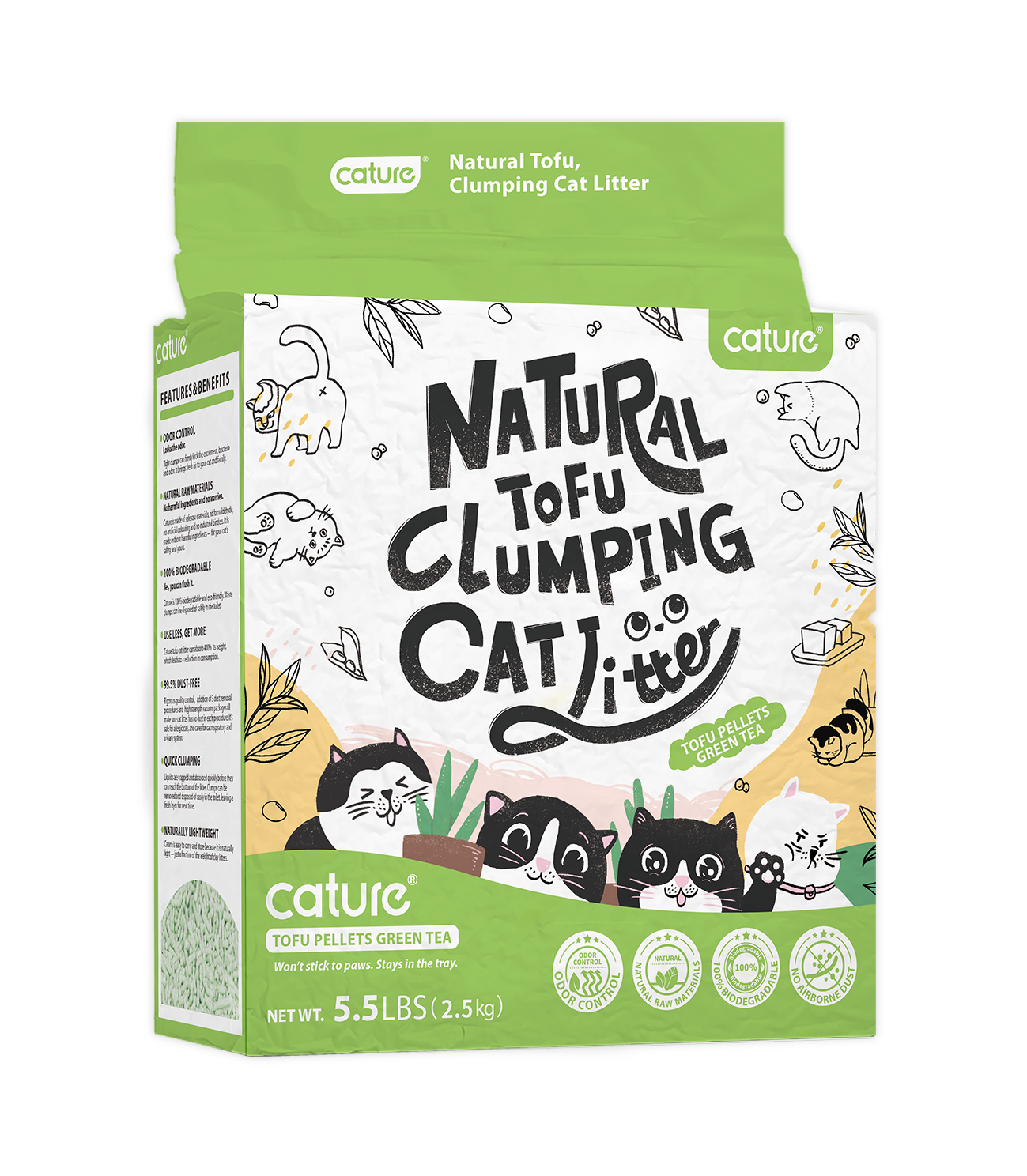 Cature Tofu Cat Green Tea 6L/20L 猫殿下绿茶豆腐猫砂6L/20L