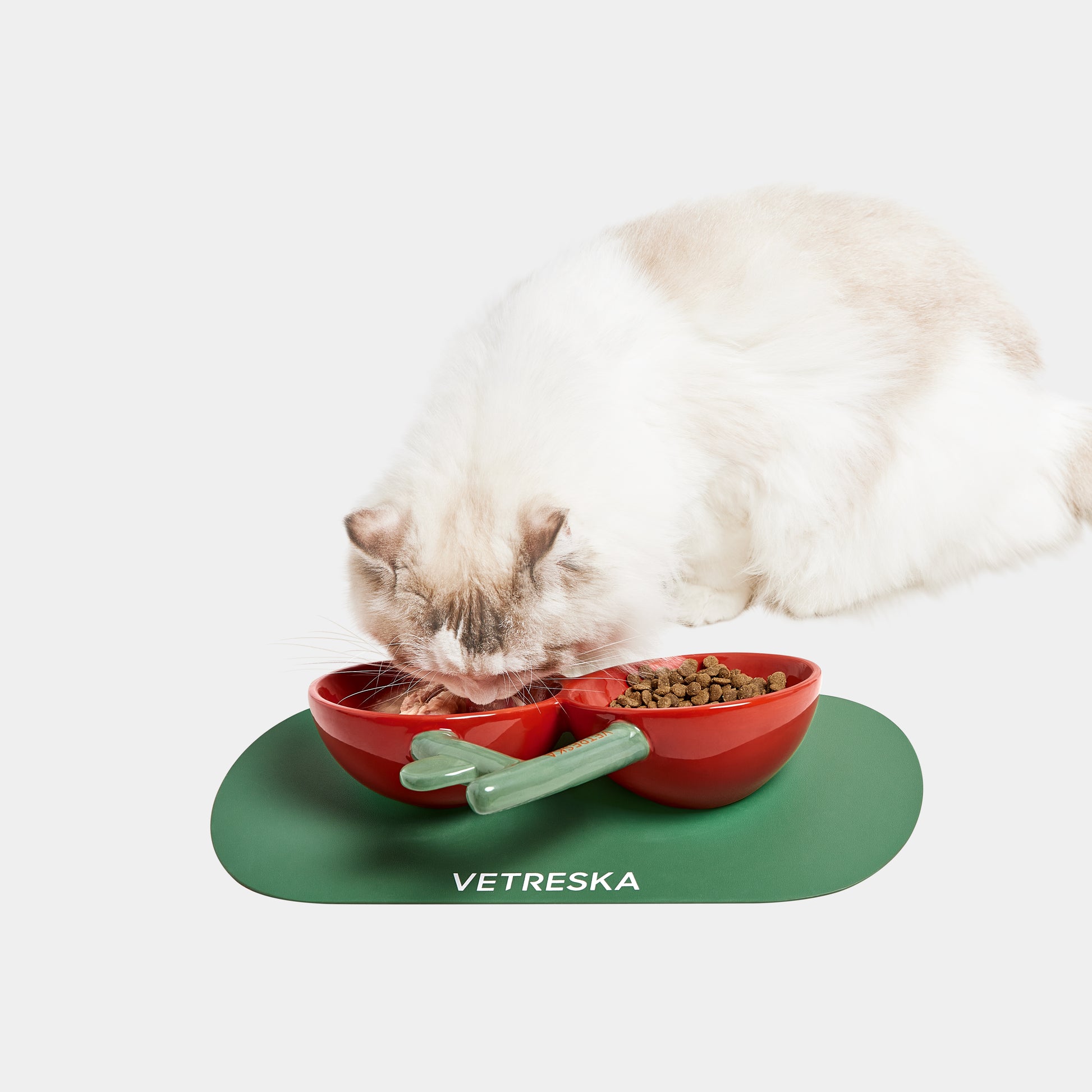 Vetreska LIKE A CHERRY CERAMIC BOWL 樱桃双碗 陶瓷 送餐垫