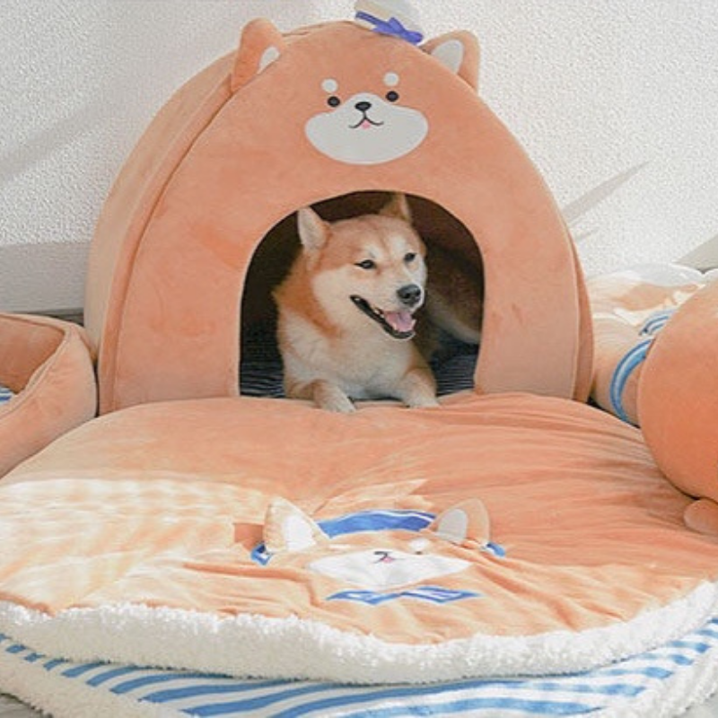 Fukufuku Navy Shiba House Pet Bed 福福小九海军柴犬房
