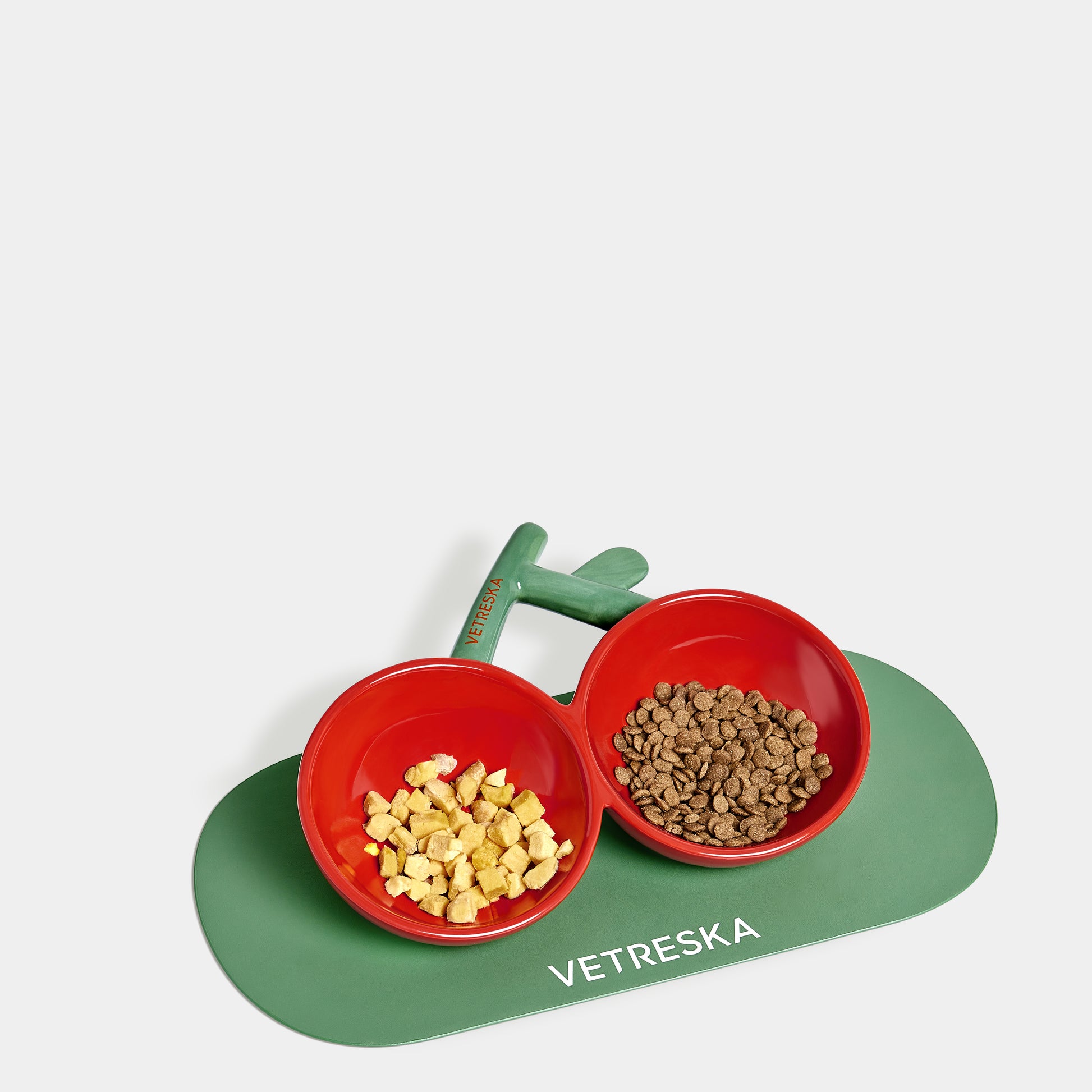 Vetreska LIKE A CHERRY CERAMIC BOWL 樱桃双碗 陶瓷 送餐垫