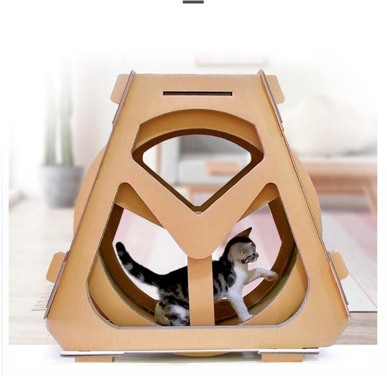Big Corrugated Cardboard With Rolling Wheel Pet Treadmill 水车摩天轮跑步机