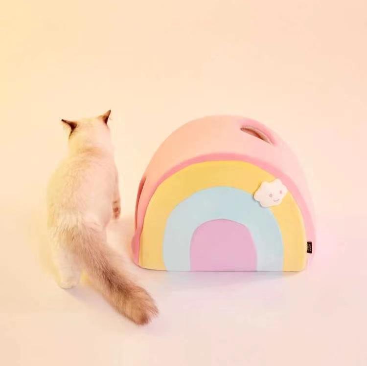 Fukufuku Rainbow Cat Bed 福福甜甜彩虹卷窝