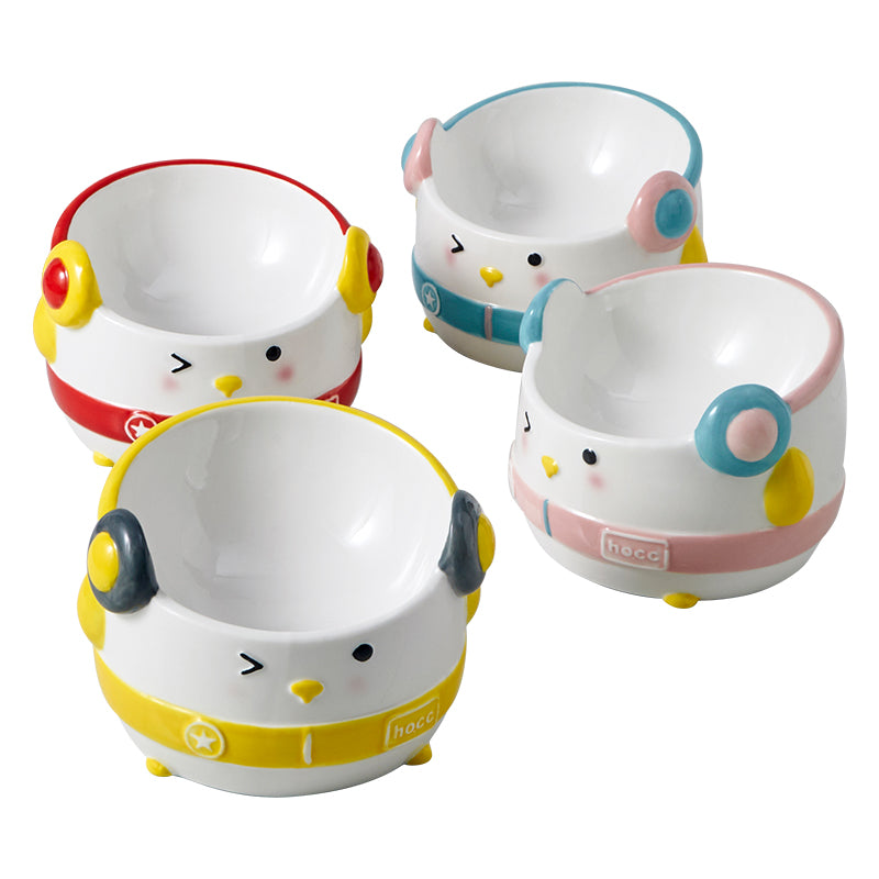 萌趣系列 音乐企鹅陶瓷宠物碗