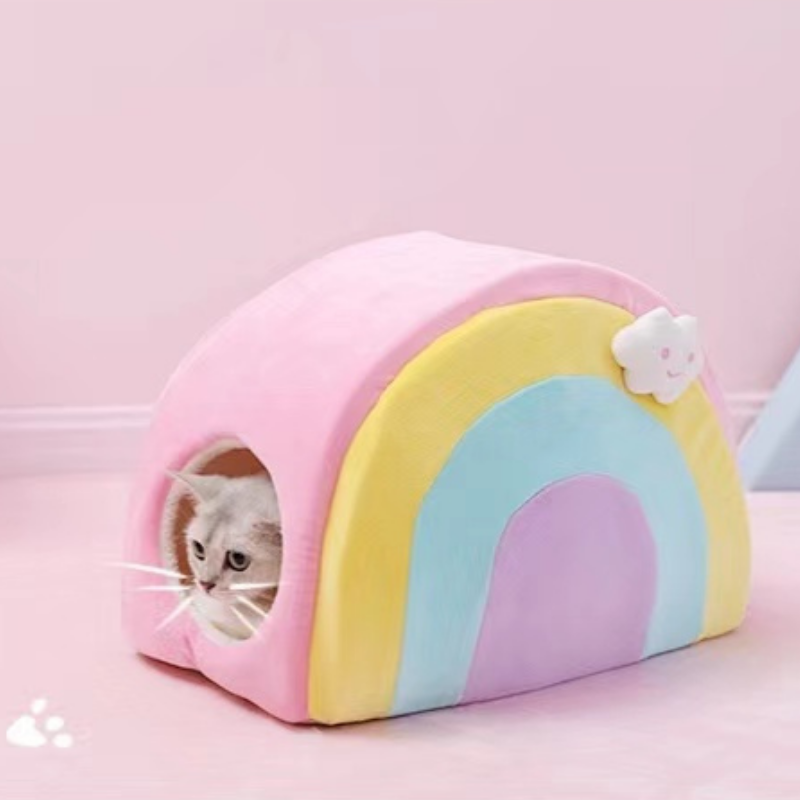 Fukufuku Rainbow Cat Bed 福福甜甜彩虹卷窝