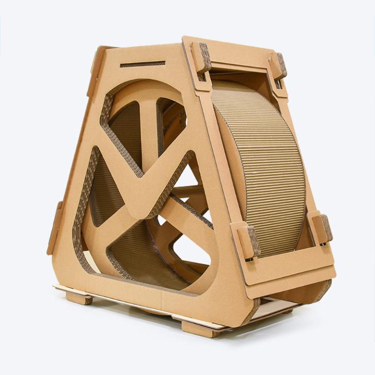 Big Corrugated Cardboard With Rolling Wheel Pet Treadmill 水车摩天轮跑步机