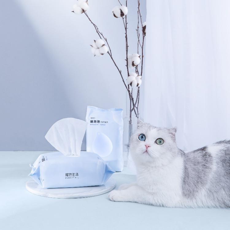 Furrytail Cotton Bubble Cat Wipes 80pc Pack 宠物湿巾