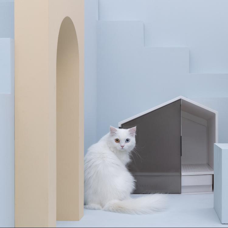 Furrytail XL Semi-Closed Glow House Cat Litter Box with Scoop 小宅猫砂盆