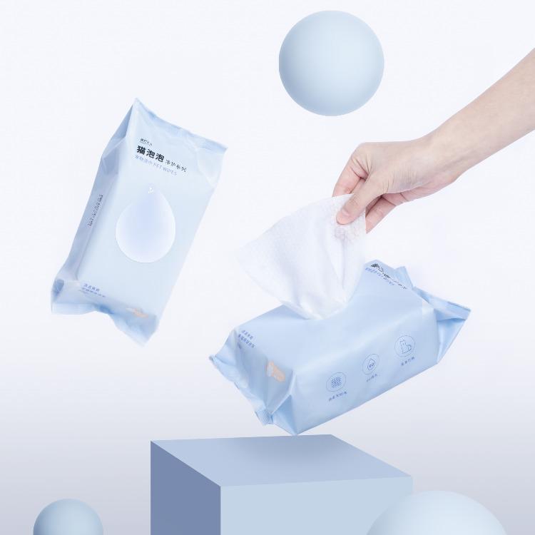 Furrytail Cotton Bubble Cat Wipes 80pc Pack 宠物湿巾