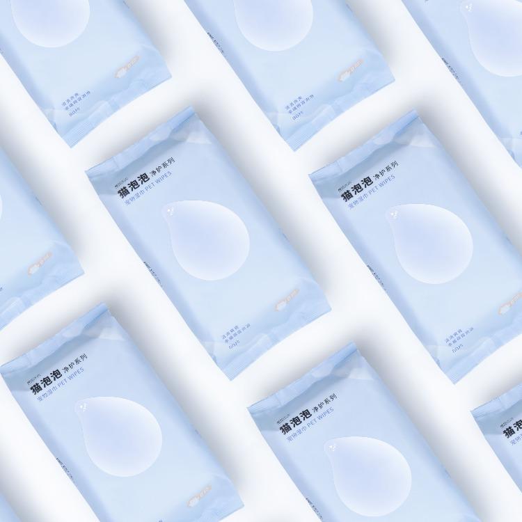 Furrytail Cotton Bubble Cat Wipes 80pc Pack 宠物湿巾