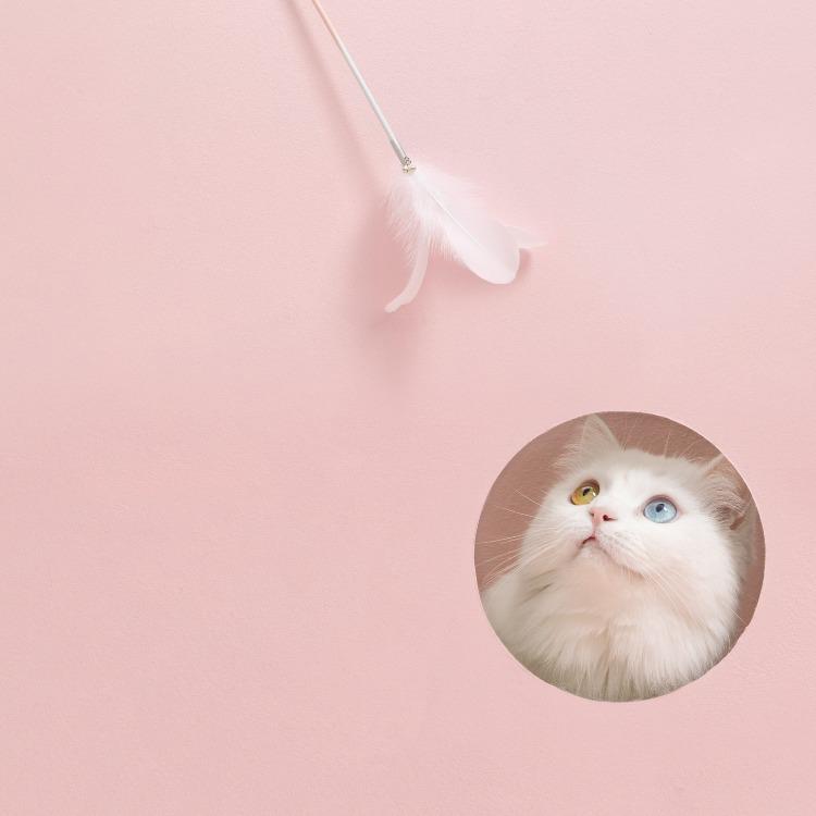 Furrytail Flamingo Cat Teaser | Funny Cat Toy with Bell Feather 火烈鸟逗猫棒