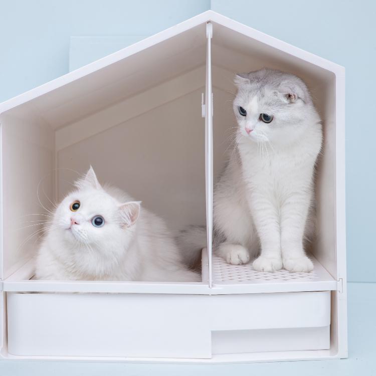 Furrytail XL Semi-Closed Glow House Cat Litter Box with Scoop 小宅猫砂盆