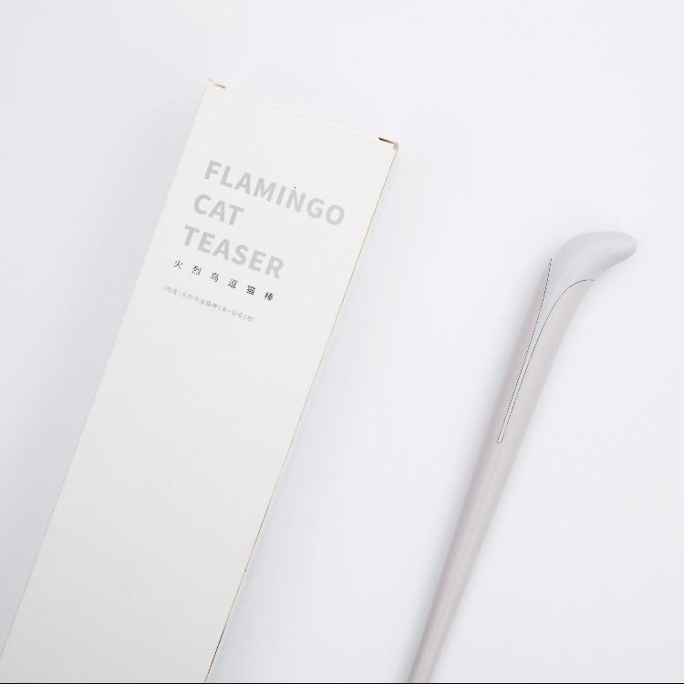 Furrytail Flamingo Cat Teaser | Funny Cat Toy with Bell Feather 火烈鸟逗猫棒