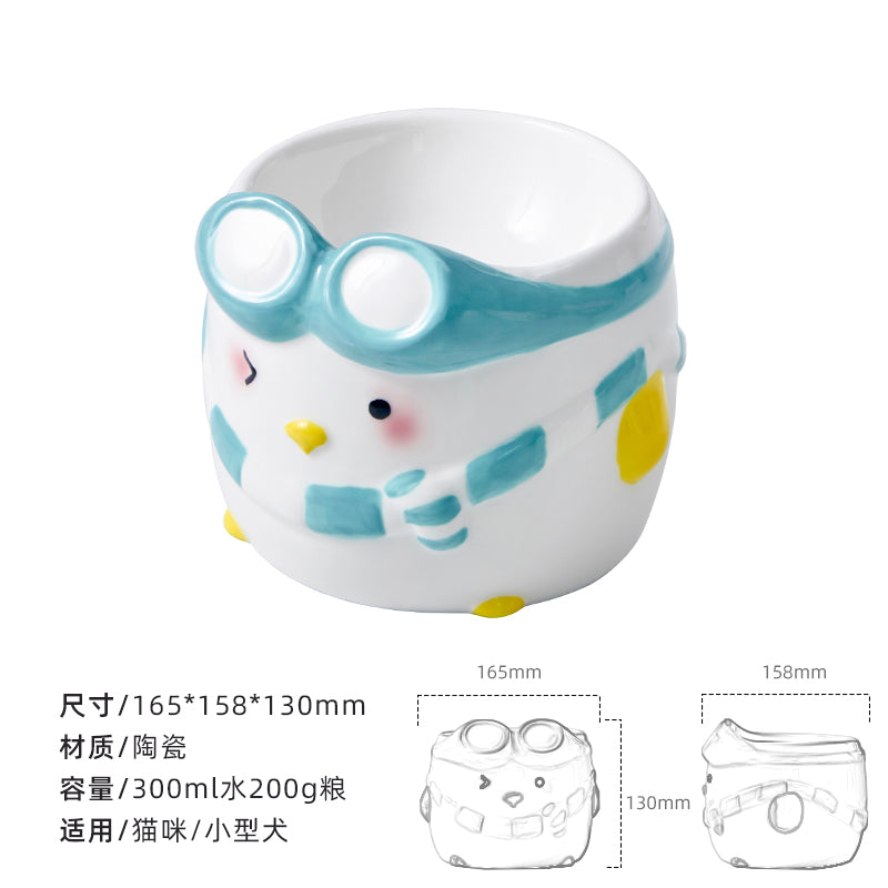 萌趣系列 飞行企鹅陶瓷宠物碗