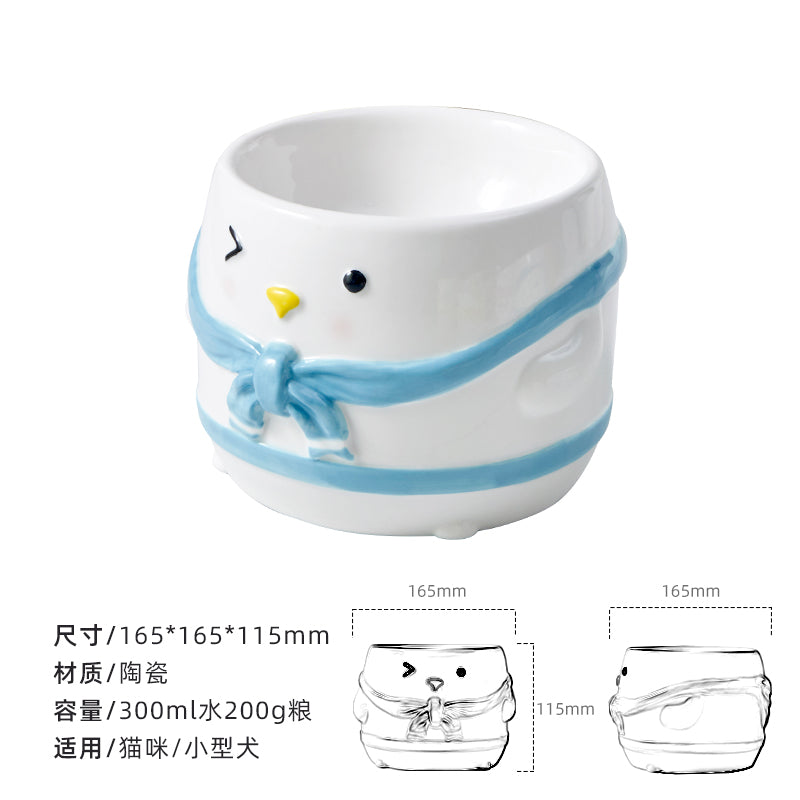 萌趣系列 少年企鹅陶瓷宠物碗