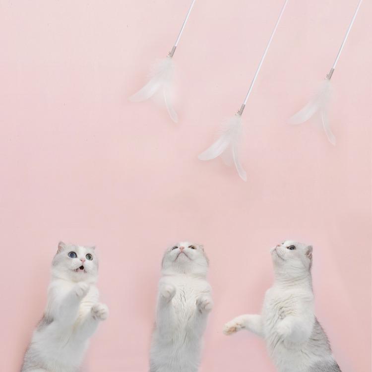 Furrytail Flamingo Cat Teaser | Funny Cat Toy with Bell Feather 火烈鸟逗猫棒