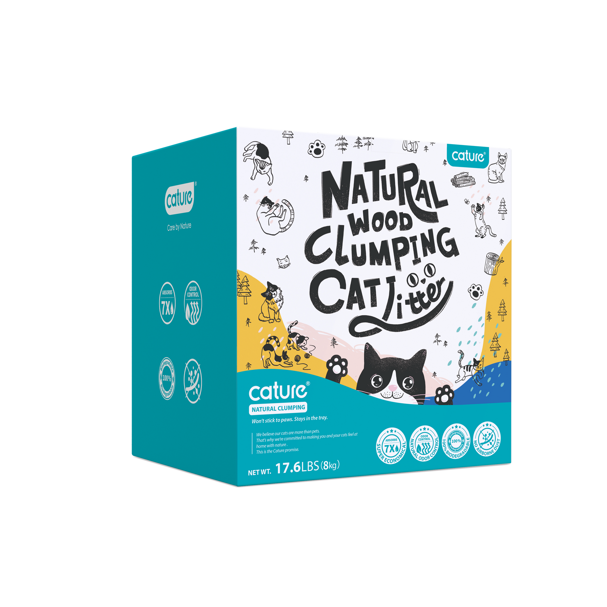 Cature Natural Wood Clumping Cat Litter | Best Cat Litter | Smart Pellet | Original Cat Litter - 6L(2.4kg)/20L(8kg)原木猫砂