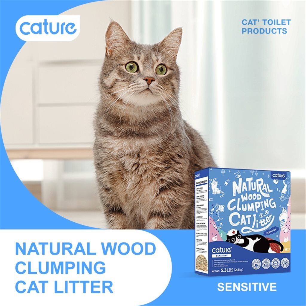 Cature Natural Wood Clumping Cat Litter Anti-bacterial (sensitive) 6L(2.4KG)猫殿下原木猫砂抑菌款